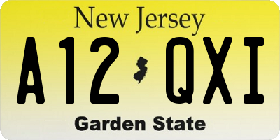 NJ license plate A12QXI