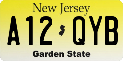 NJ license plate A12QYB