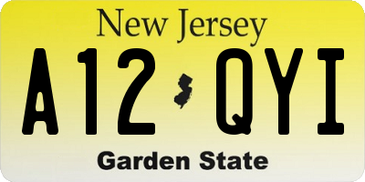 NJ license plate A12QYI