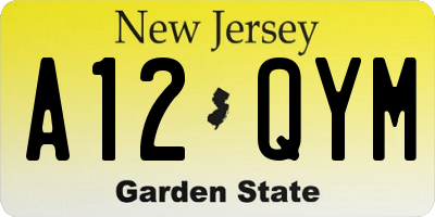 NJ license plate A12QYM
