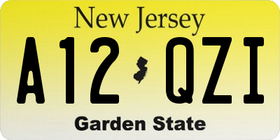 NJ license plate A12QZI