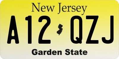 NJ license plate A12QZJ