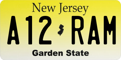 NJ license plate A12RAM