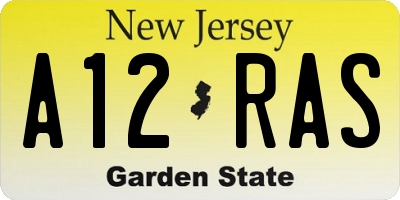 NJ license plate A12RAS