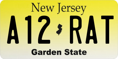 NJ license plate A12RAT