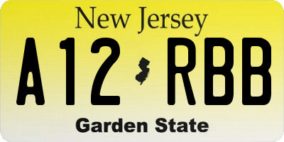 NJ license plate A12RBB