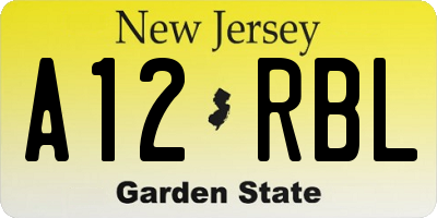 NJ license plate A12RBL