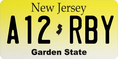 NJ license plate A12RBY