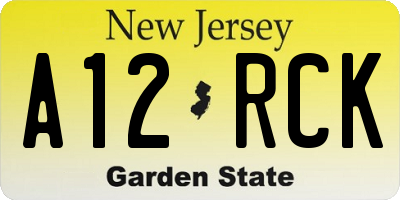 NJ license plate A12RCK