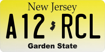 NJ license plate A12RCL