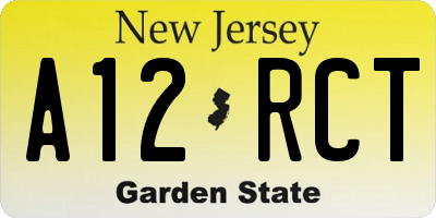 NJ license plate A12RCT