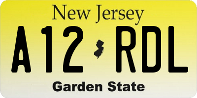 NJ license plate A12RDL