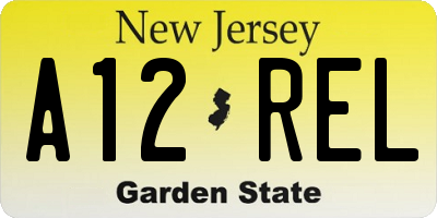 NJ license plate A12REL