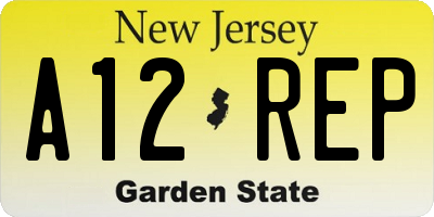NJ license plate A12REP