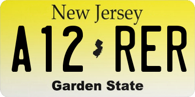 NJ license plate A12RER