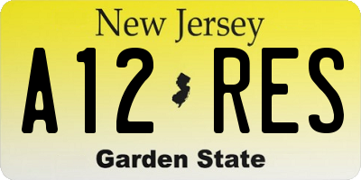 NJ license plate A12RES
