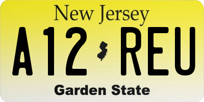 NJ license plate A12REU