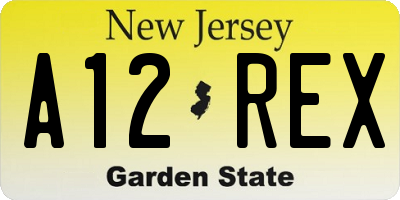 NJ license plate A12REX