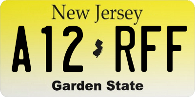 NJ license plate A12RFF