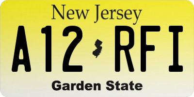 NJ license plate A12RFI