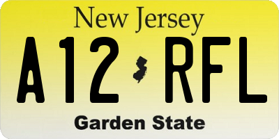 NJ license plate A12RFL