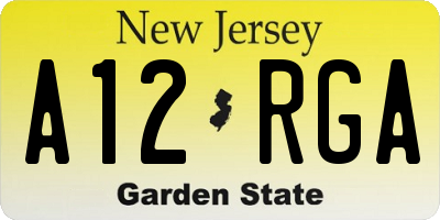NJ license plate A12RGA