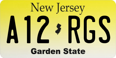 NJ license plate A12RGS