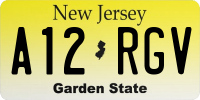 NJ license plate A12RGV