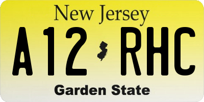 NJ license plate A12RHC