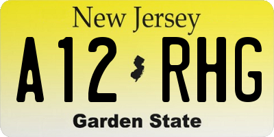 NJ license plate A12RHG