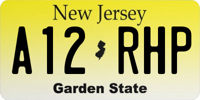NJ license plate A12RHP