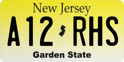 NJ license plate A12RHS