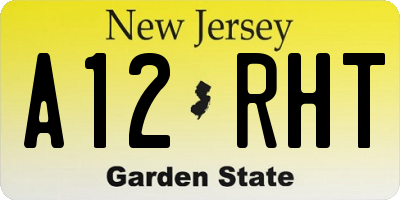 NJ license plate A12RHT