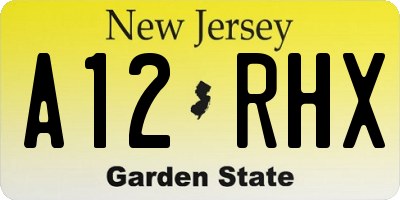 NJ license plate A12RHX