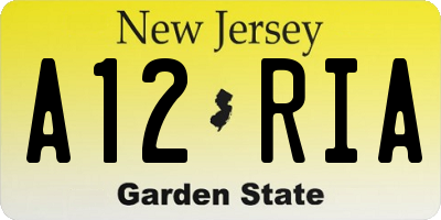 NJ license plate A12RIA