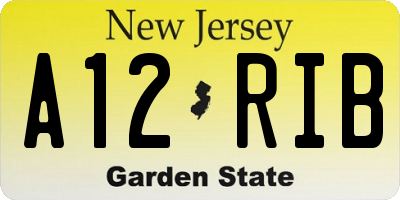 NJ license plate A12RIB