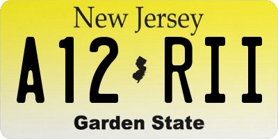 NJ license plate A12RII