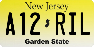 NJ license plate A12RIL