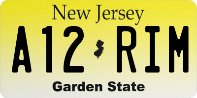 NJ license plate A12RIM