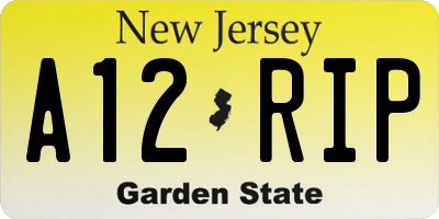 NJ license plate A12RIP