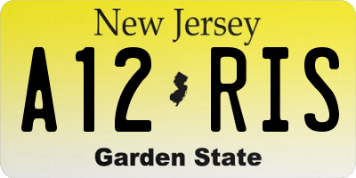 NJ license plate A12RIS