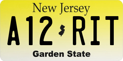 NJ license plate A12RIT