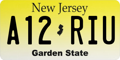 NJ license plate A12RIU