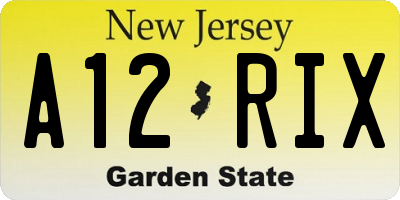 NJ license plate A12RIX