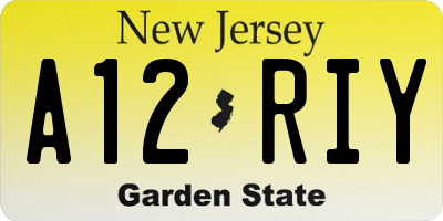 NJ license plate A12RIY