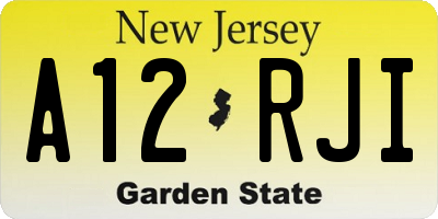 NJ license plate A12RJI