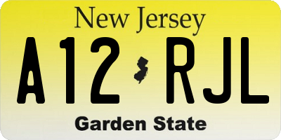 NJ license plate A12RJL