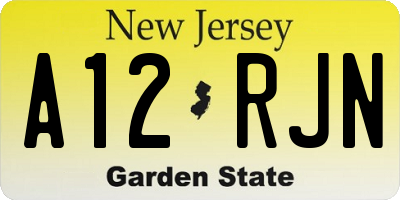 NJ license plate A12RJN
