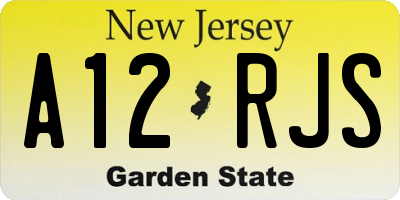 NJ license plate A12RJS