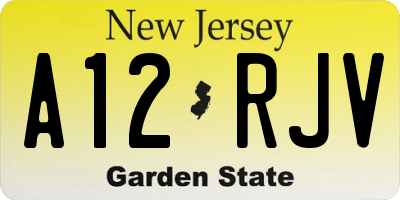 NJ license plate A12RJV